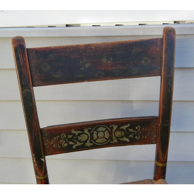 Early 19th-Century Stenciled Hitchcock-Style Side Chair For Sale - Image 4 of 6