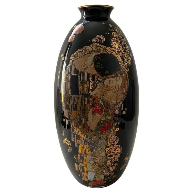 Goebel Klimt "The Kiss" Porcelain Vase & Certificate 19"h For Sale - Image 13 of 13