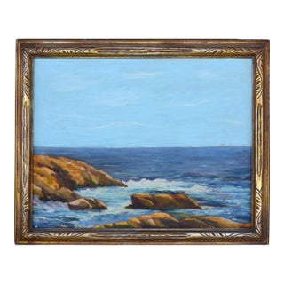 Summer Seas, Mid-Century Asilomar California Seascape 1943 by William Clothier Watts For Sale