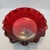 Arts & Crafts Vintage Handmade Ruffled Ceramic Bowl Red & Brown Drip Glaze Studio Pottery For Sale - Image 3 of 9