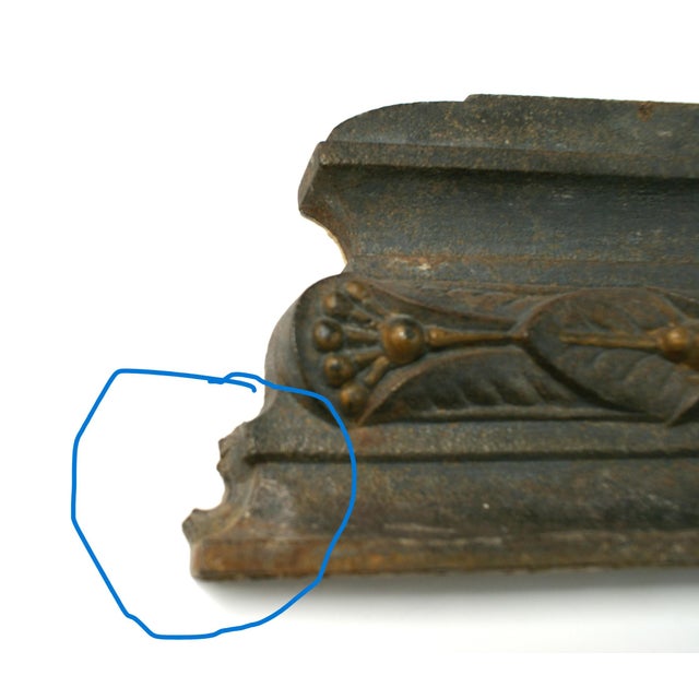 Antique Heavy Cast Iron Metal Architectural Garden Ornament Pediment For Sale - Image 14 of 14