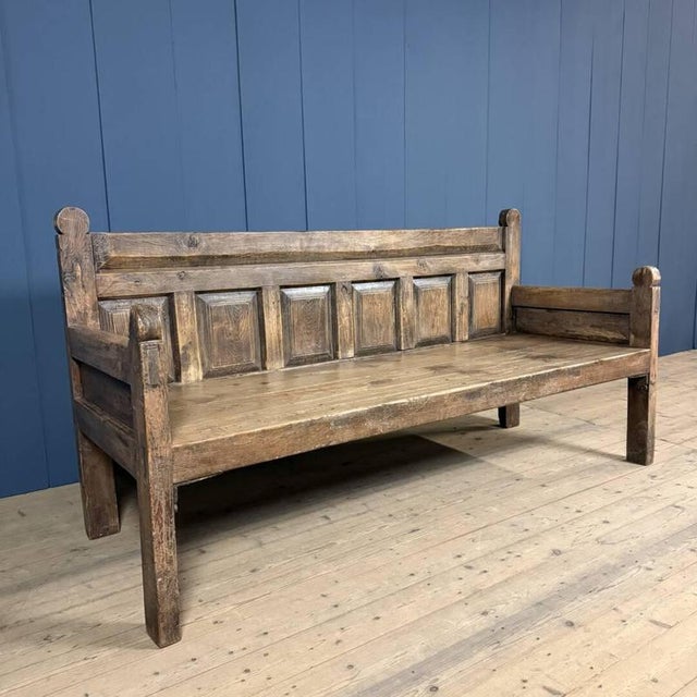 Wood Antique Spanish Wooden Bench, 19th Century For Sale - Image 7 of 18