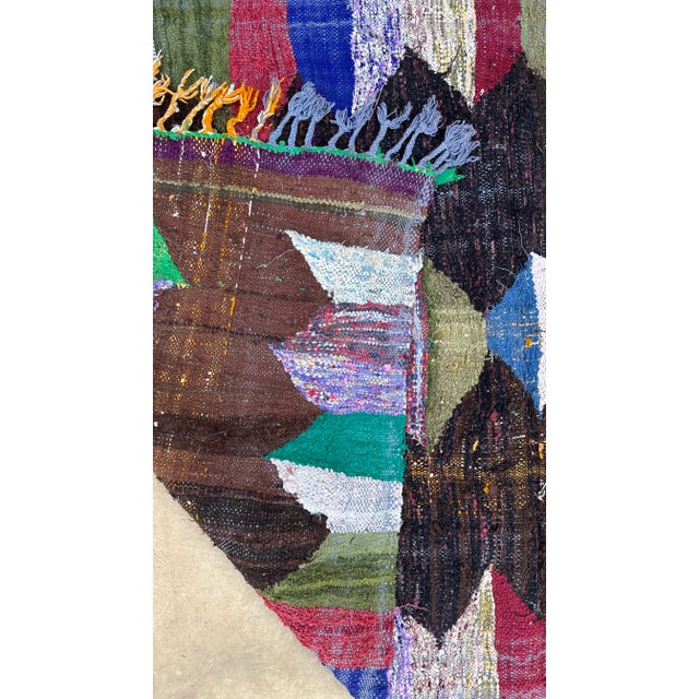 Textile 1980s Moroccan Colorful Vintage Kilim Rug - 3'7" X 6'4" Ft For Sale - Image 7 of 8