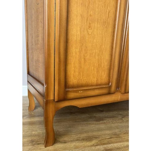 Vintage French Louis Carved Oak Triple Door Armoire For Sale - Image 13 of 18