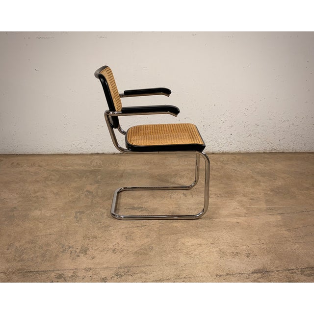Black S64V Cantilever Armchair by Marcel Breuer for Thonet, Set of 3 For Sale - Image 8 of 14
