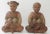 Mid 20th Century Vintage Hand Carved Wooden Statues Boy Girl Asian Influenced Figures - Set of 2 For Sale - Image 5 of 10