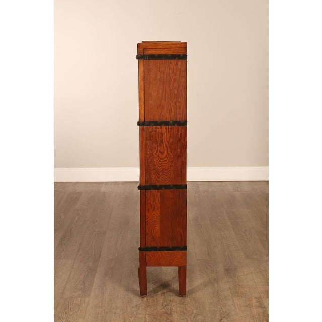 Macey Antique Oak Three Section Barrister Bookcase For Sale - Image 16 of 18