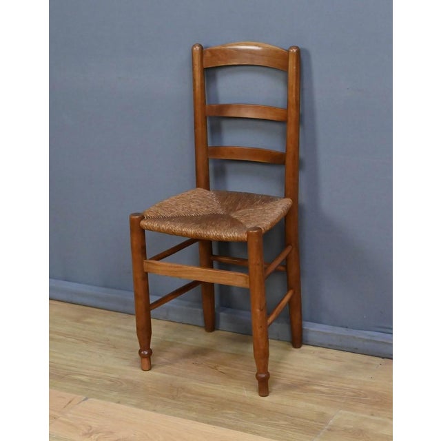 Cherrywood Straw-Seated Chairs Late 19th Century, 1890s, Set of 2 For Sale - Image 9 of 15
