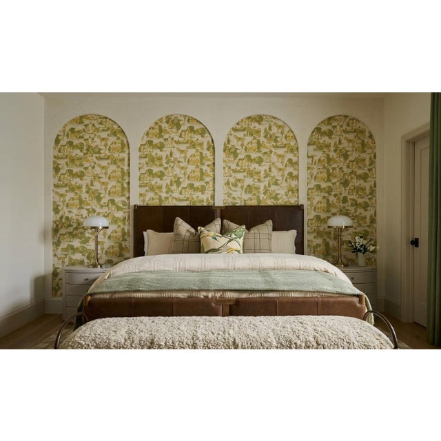 United DeSoto Vintage 1970s Colonial American 19th Century Village Toile Motif Wallcovering For Sale - Image 14 of 15