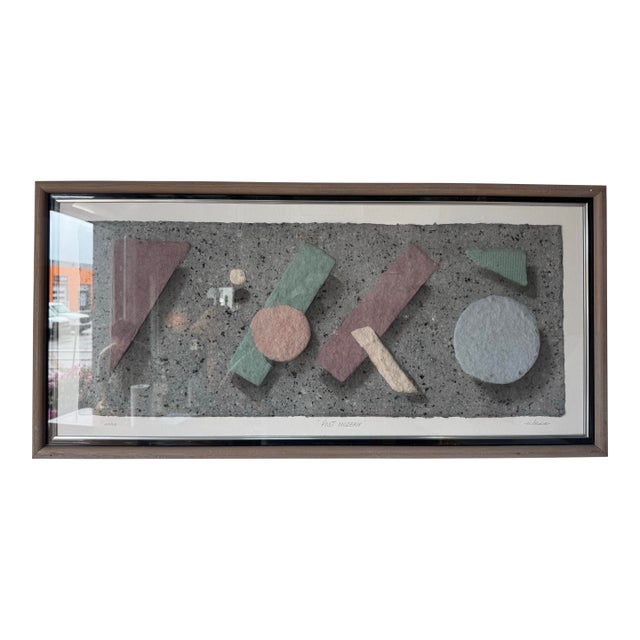 1985 Wess “Post-Modern” Floating Geometric Shapes Pressed Paper Wall Art – Limited Edition 400/950 For Sale