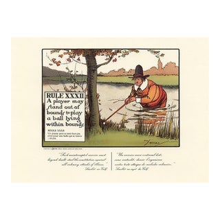 1960s, Golfing Rule 32, Original Vintage Golf Print, Lithograph, England For Sale
