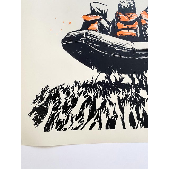 Banksy Migrant Boat Poster From Banksy Area Terminal 1 Glastonbury 2025 For Sale - Image 4 of 9