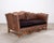 2000 - 2009 Country English Style Distressed Leather and Walnut Sofa For Sale - Image 5 of 18