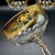 French Belle Époque Hand-Blown and Hand-Gilded Glass Champagne Coupes, Wine, Port and Liqueur Glasses, 1900s, Set of 18 For Sale - Image 9 of 18