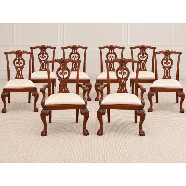 Brown Vintage Baker Furniture Chippendale Dining Set For Sale - Image 8 of 10