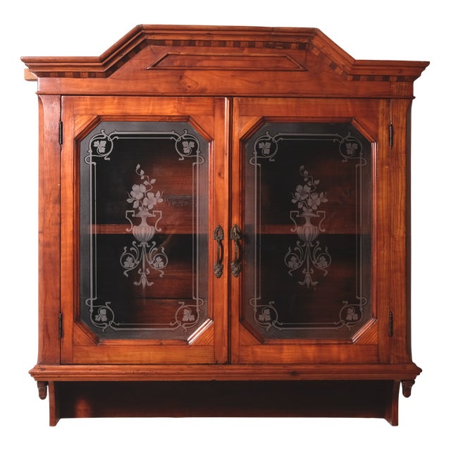 Antique Wooden Display Cabinet, 1930s For Sale
