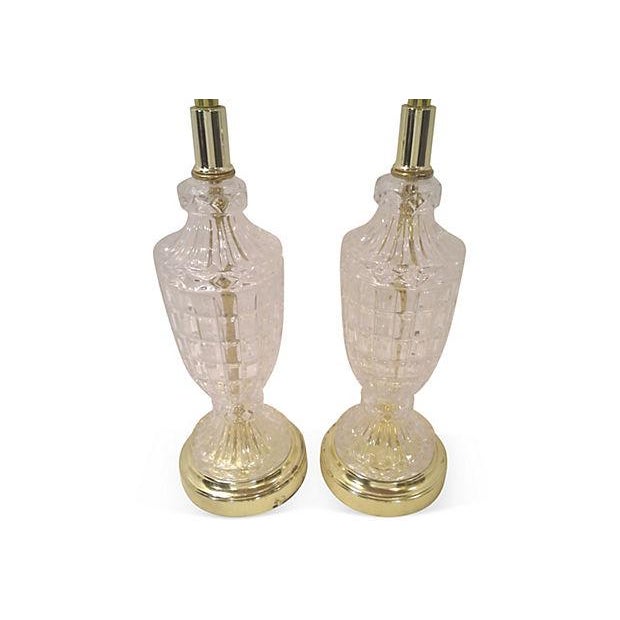 Lead Crystal Table Lamps A Pair Chairish