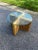 Modern Boho Petite Side Table or Coffee Table | Interlocking Rattan Block Base With Glass Top For Sale - Image 3 of 12