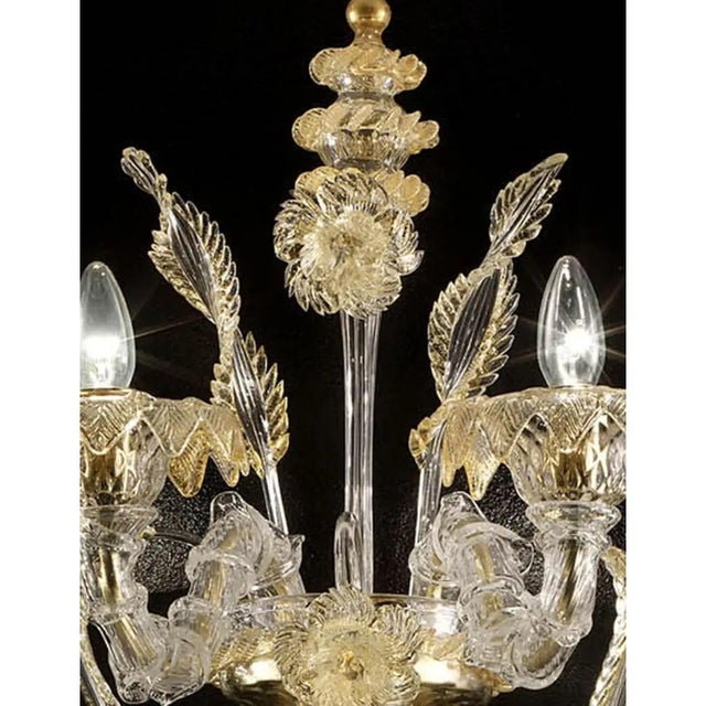 Venetian Ca Rezzonico Murano Glass with Gold Leaf and Flowers by Simoeng for Simoeng For Sale - Image 4 of 6