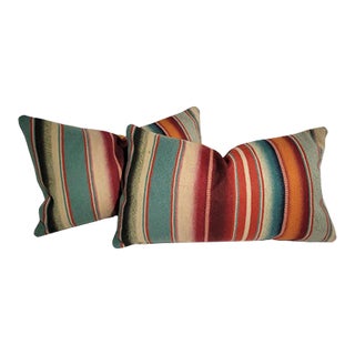 Amazing Mexican Serape Kidney Pillows -Pair For Sale