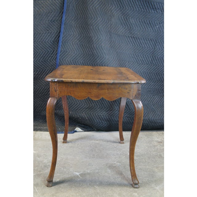 Brown Late 19th Century Antique French Provincial Primitive Farmhouse Country Oak Side Table For Sale - Image 8 of 12