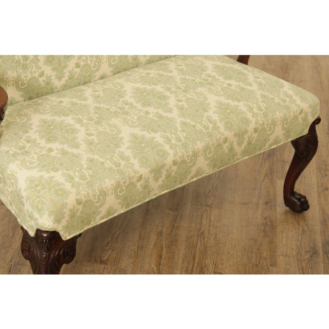 Green 19th Century Irish Georgian Style Mahogany Settee For Sale - Image 8 of 13