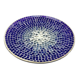 1970s Purple & Blue Glass Mosaic Tile Tray/Plate For Sale