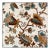P Kaufmann Waverly Brown Cream Teal Tan Botanical Jacobean Leaf Vine Fabric Sample For Sale