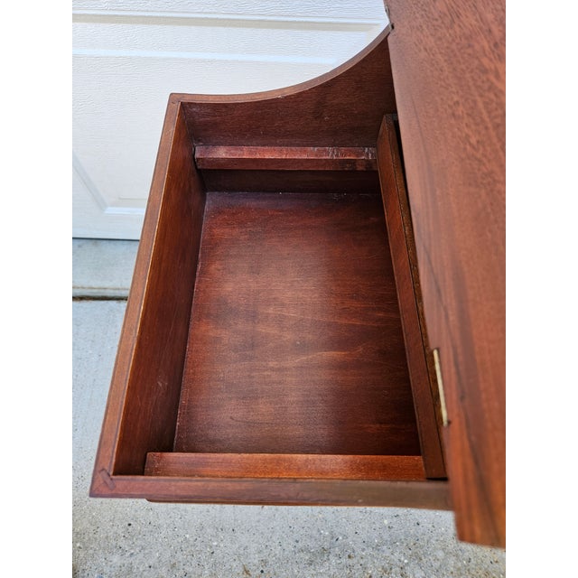 Mahogany Flip Top Side Table With Interior Storage For Sale - Image 12 of 15