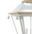Chinoiserie Vintage French Chinoiserie Three-Tier Pagoda-Shaped Metal Chandelier, White, Light Blue, and Gold For Sale - Image 3 of 11