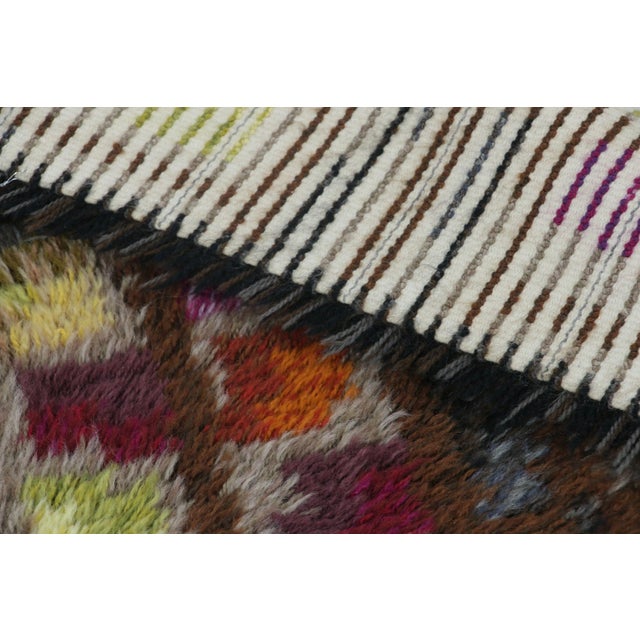 Vintage Swedish Rya Runner With Polychromatic Geometric Mosaic - Rug & Kilim For Sale In New York - Image 6 of 7