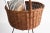 Mid-Century Italian Wicker Basket Magazine Rack with Enameled Iron Base, 1950s For Sale - Image 9 of 11