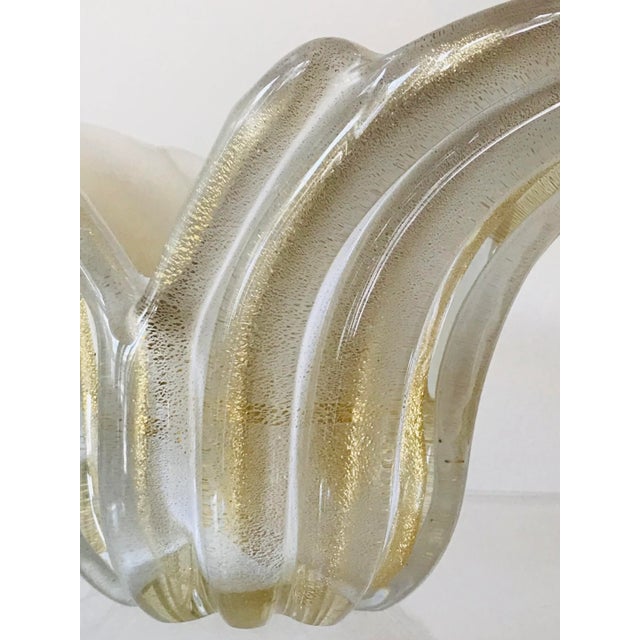 Glass 1950’s Barovier & Toso Gold Aventurine Glass Flared Bowl For Sale - Image 7 of 12