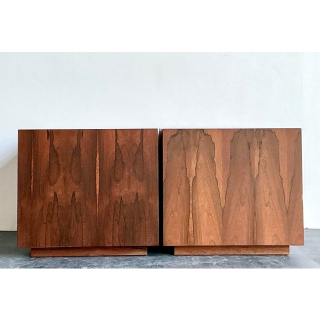 Mid-Century Modern Vintage MCM Cube Side Tables - Set of 2 For Sale - Image 3 of 12