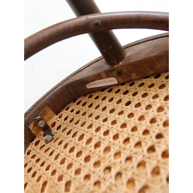 Vintage Mid-Century ZPM Radomsko Bentwood Dining Chairs Set of 4 With Red Seats For Sale - Image 9 of 18