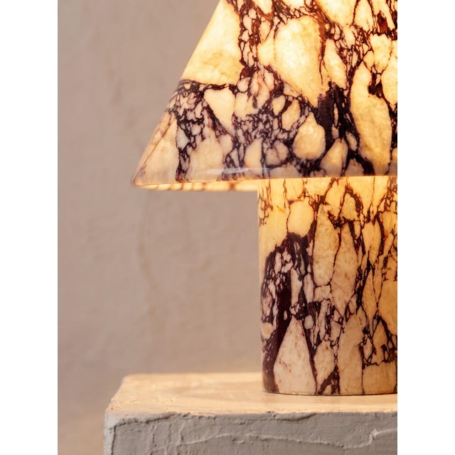 Contemporary Calacatta Viola Designer Table Lamp For Sale - Image 3 of 3