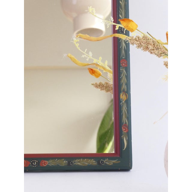 Vintage Dutch Hand Painted Wall Mirror, 1930s For Sale - Image 3 of 11