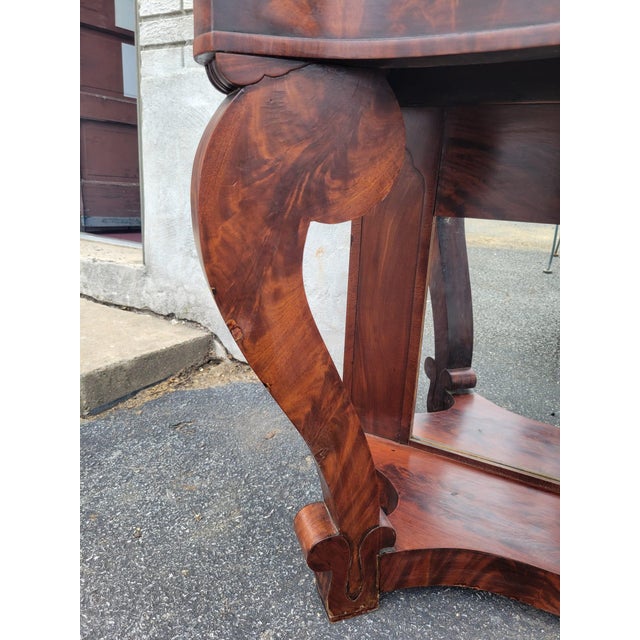 American Empire Figured Mahogany Pier Table 1840's For Sale - Image 10 of 12