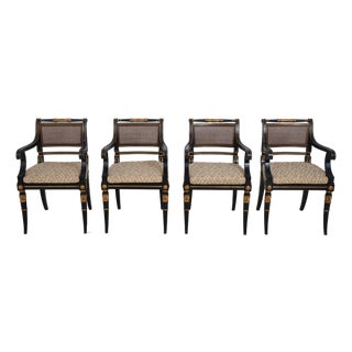 Set of 4 Baker Neoclassical Regency Armchairs For Sale