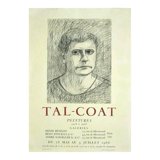 Tal Coat Exhibition Poster, 1968 For Sale