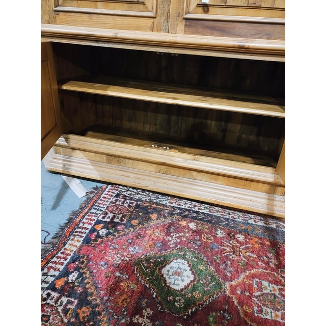 Wood Late 20th Century Rustic Reclaimed Pine Hacienda-Style Entertainment Armoire / Storage Cabinet For Sale - Image 7 of 11