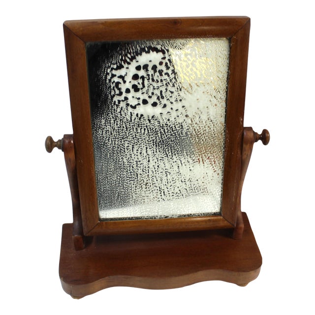 Vintage Vanity Wood Adjustable Mirror, English For Sale