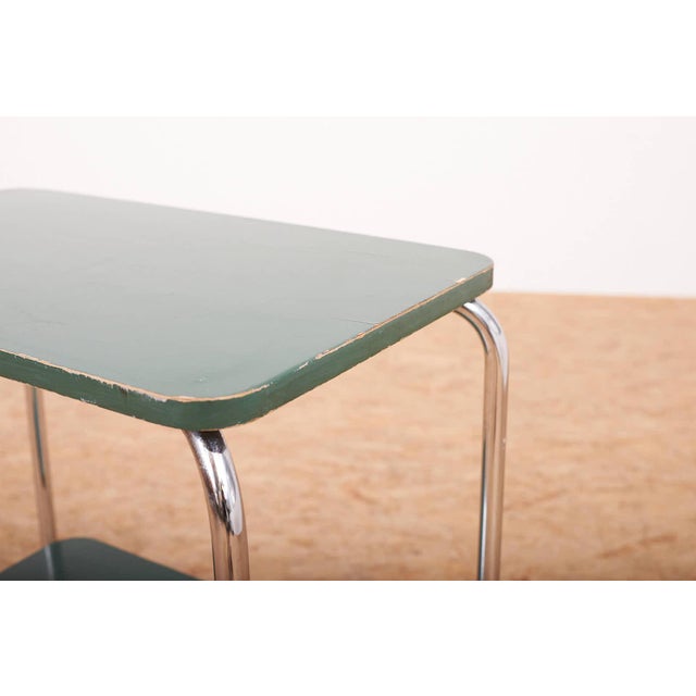 Steel Tube Console in Chrome-Plated Steel Tube and Plywood For Sale - Image 5 of 16