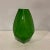 Geometric angular designed green seeded glass vase