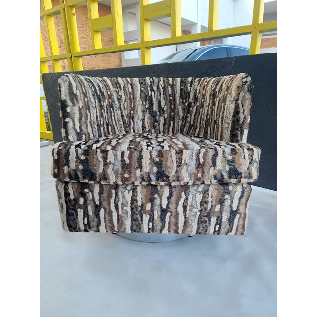 Metal Milo Baughman Thayer Coggin Chrome Swivel Rocker For Sale - Image 7 of 15