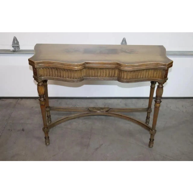 Late 19th Century Adams Paint Decorated English Foliding Card Console Table, Circa 1890 For Sale - Image 5 of 13
