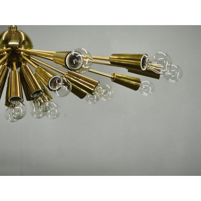 28-Light Brass Sputnik Chandelierby Kamenický Šenov, Czechoslovakia, 1970s For Sale - Image 12 of 17