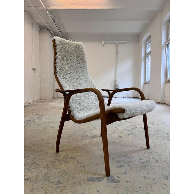 Lamino Armchair with Fur Upholstery by Yngve Ekström for Swedese For Sale - Image 11 of 11