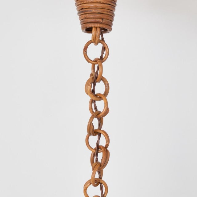 1960s Italian Rattan Pendant Light For Sale In Los Angeles - Image 6 of 11