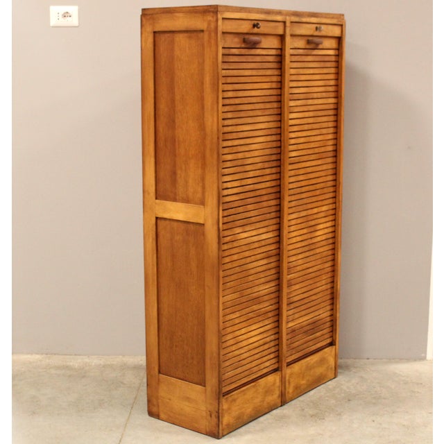Vintage Filing Cabinet in Oak, 1930s For Sale - Image 3 of 11